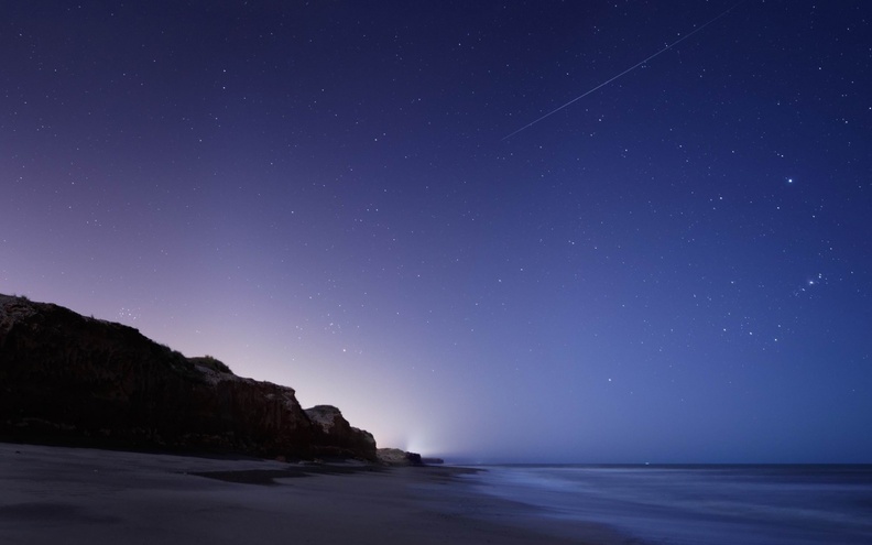 stars night twilight the sky falling-Perfect landscape HD wallpaper 2560x1600
